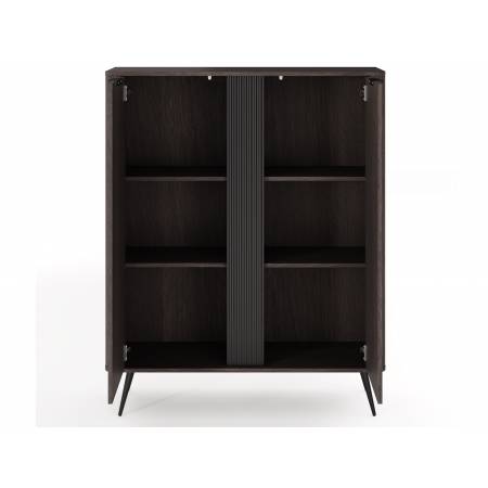 Komoda wysoka ryflowana listwa VIRGO dąb dunin + czarny